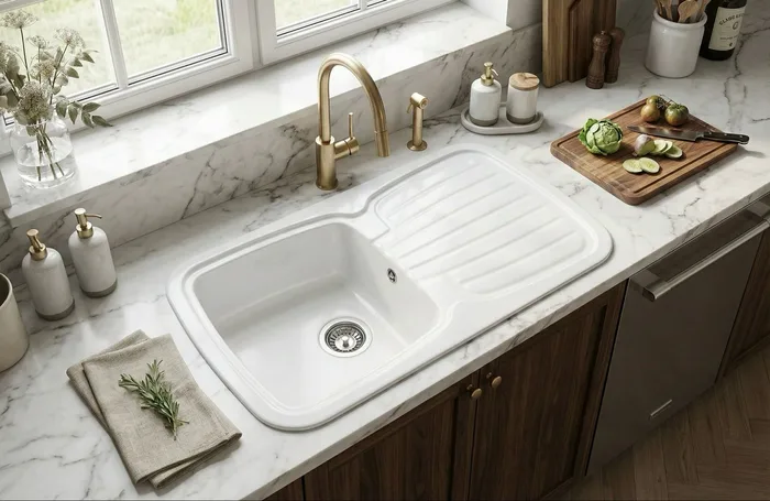Bluestone Marmara — Évier une cuve · 88 × 50 cm