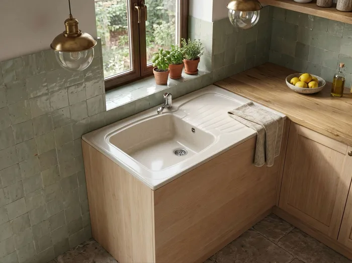 Bluestone Roxan — Évier une cuve · 100 × 60 cm