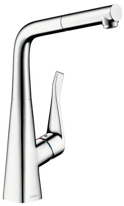 Hansgrohe Metris M71 320 — Mitigeur à bec extractible · Chrome