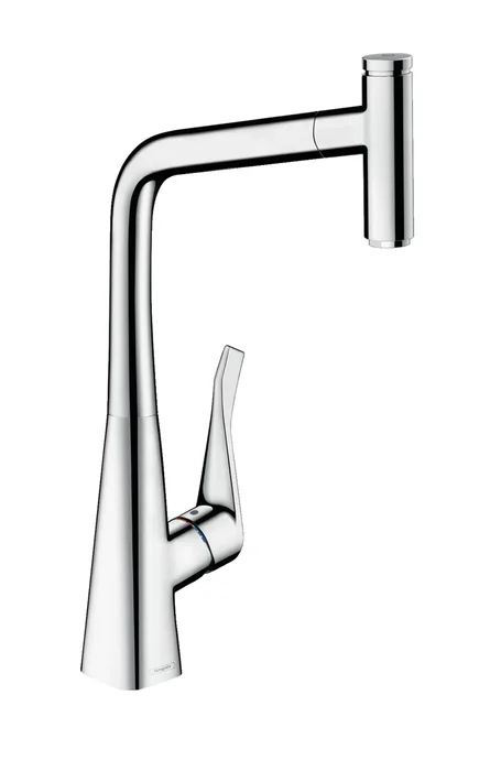 Hansgrohe Metris Select M71 320 — Mitigeur à bec extractible · Chrome