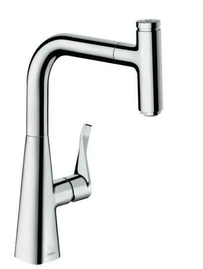 Hansgrohe Metris Select M71 240 — Mitigeur à bec extractible · Chrome