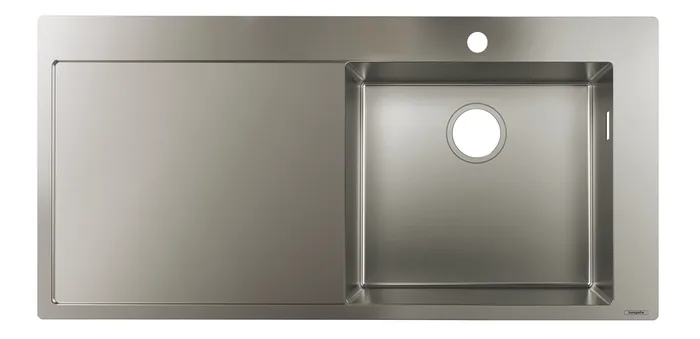 Hansgrohe S71 — Évier une cuve · 102 × 49 cm · Inox brossé