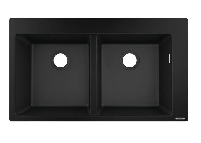Hansgrohe S51 — Évier deux cuves · Noir graphite