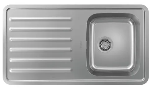 Hansgrohe S41 — Évier une cuve · Inox brossé