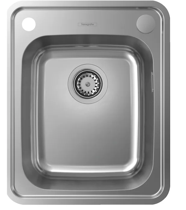 Hansgrohe S41 — Évier une cuve · 34 × 40 cm · Inox brossé