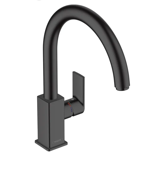 Hansgrohe Vernis Shape — Mitigeur à bec orientable · Noir mat