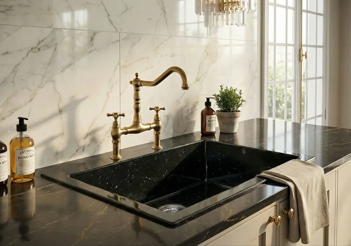 Bluestone Roda — Évier une cuve · 69,5 × 49,5 cm