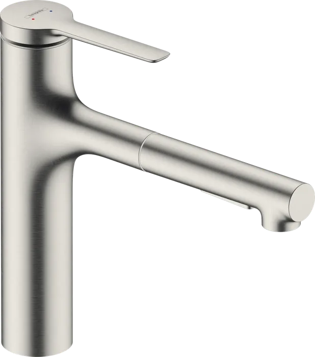 Hansgrohe Zesis M33 160 — Mitigeur à bec extractible · Inox brossé