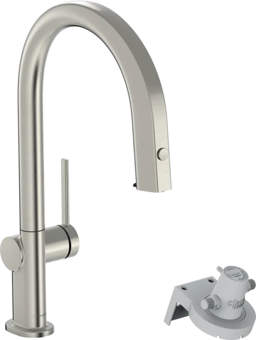 Hansgrohe Aqittura — Mitigeur à bec extractible · Inox brossé