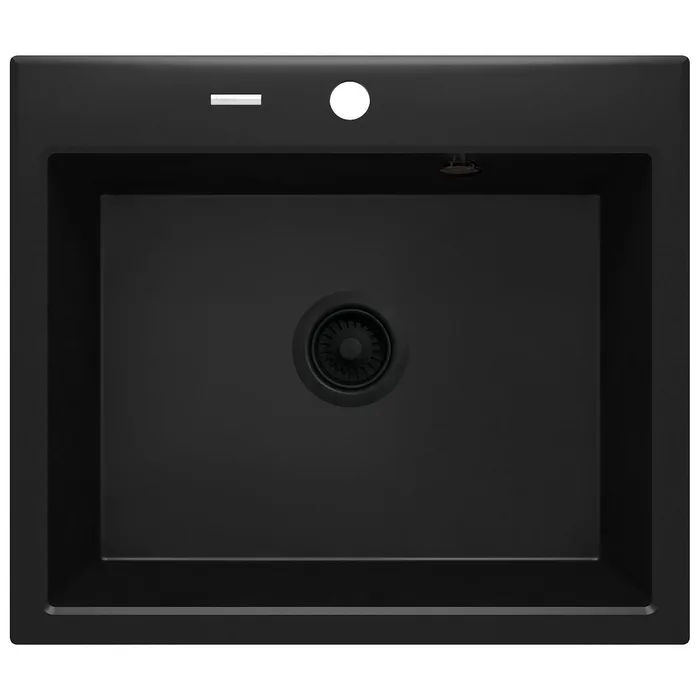 Deante Andante — Évier une cuve · 60 × 52 cm · Noir mat