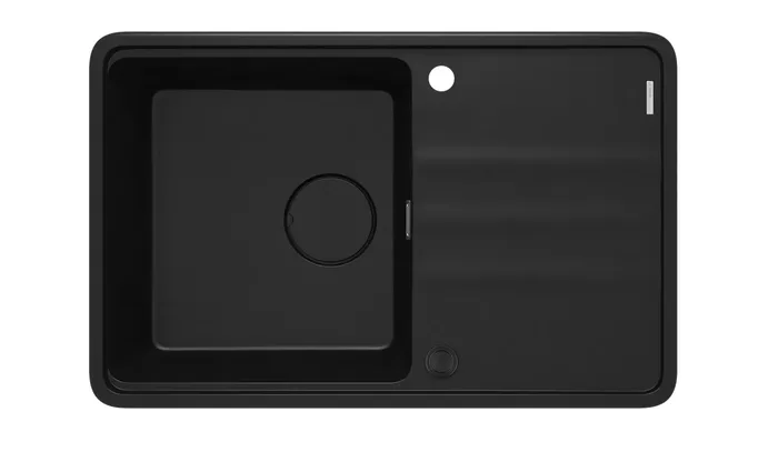 Deante Momi — Évier une cuve · 78 × 50 cm · Noir mat