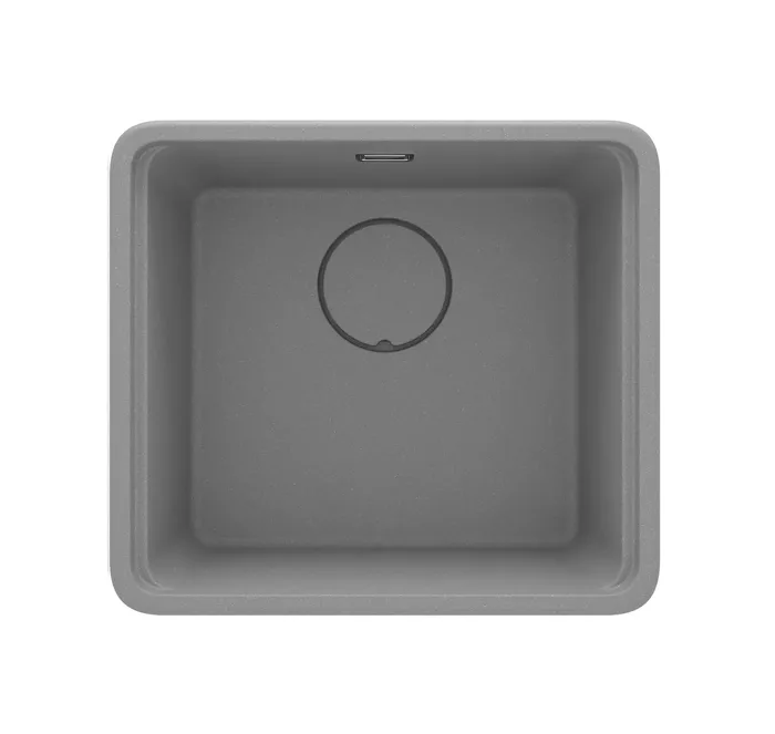 Deante Momi — Évier une cuve · 50 × 45 cm · Gris métallisé