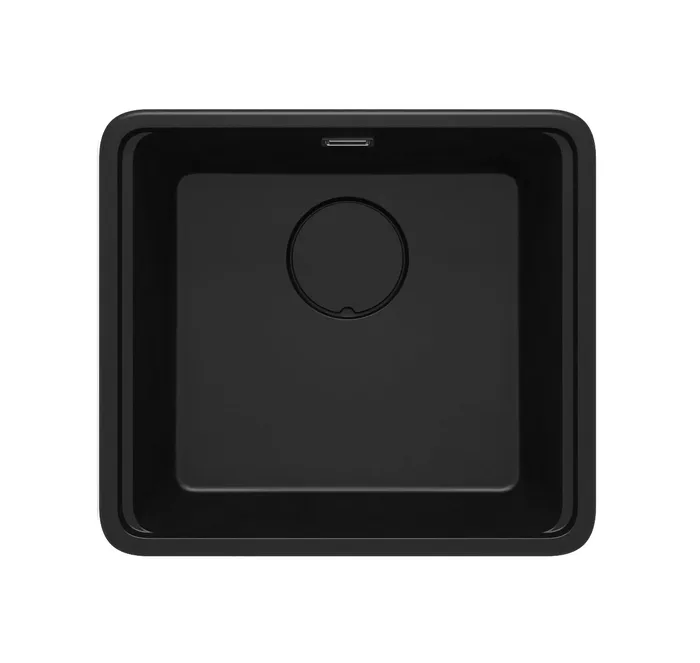 Deante Momi — Évier une cuve · 50 × 45 cm · Noir mat