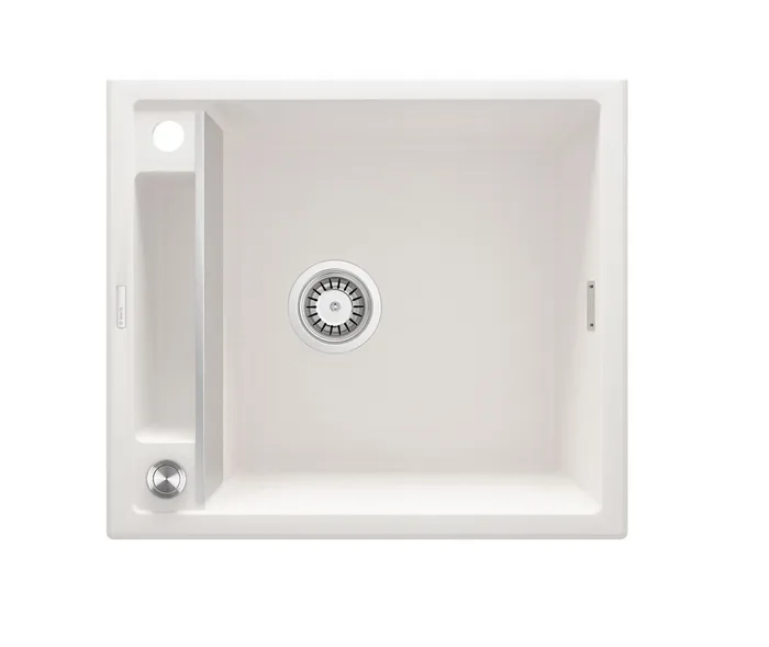 Deante Magnetic — Évier une cuve · 56 × 50 cm · Blanc albâtre