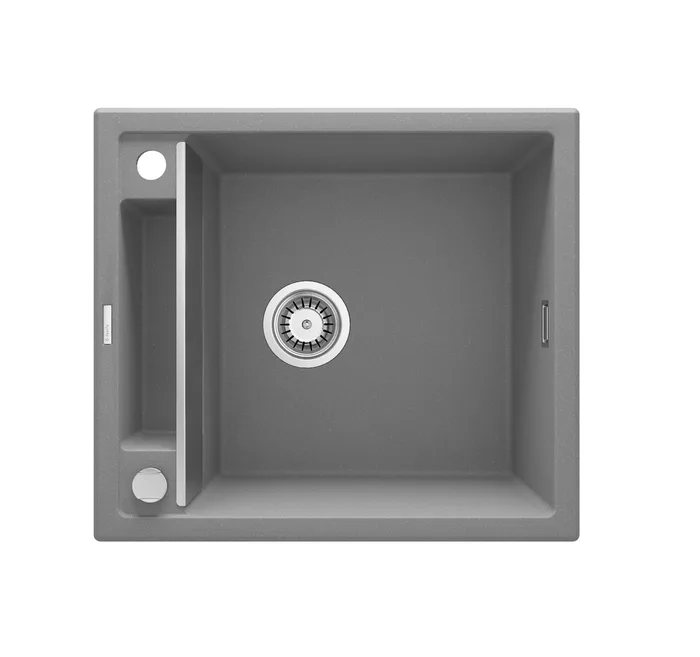 Deante Magnetic — Évier une cuve · 56 × 50 cm · Gris métallisé