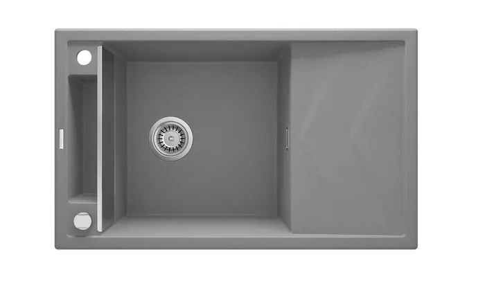 Deante Magnetic — Évier une cuve · 82 × 50 cm · Gris métallisé
