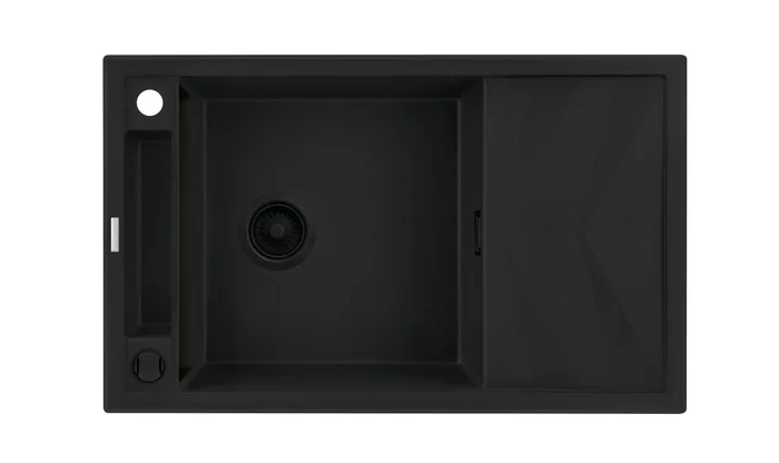 Deante Magnetic — Évier une cuve · 82 × 50 cm · Noir mat