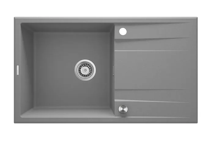 Deante Eridan — Évier une cuve · 86 × 50 cm · Gris métallisé