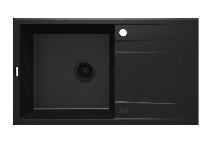 Deante Eridan — Évier une cuve · 86 × 50 cm · Noir mat
