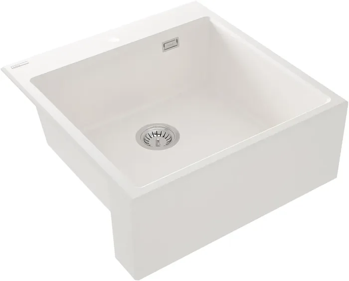 Deante Eridan — Évier une cuve · 60 × 61 cm · Blanc albâtre