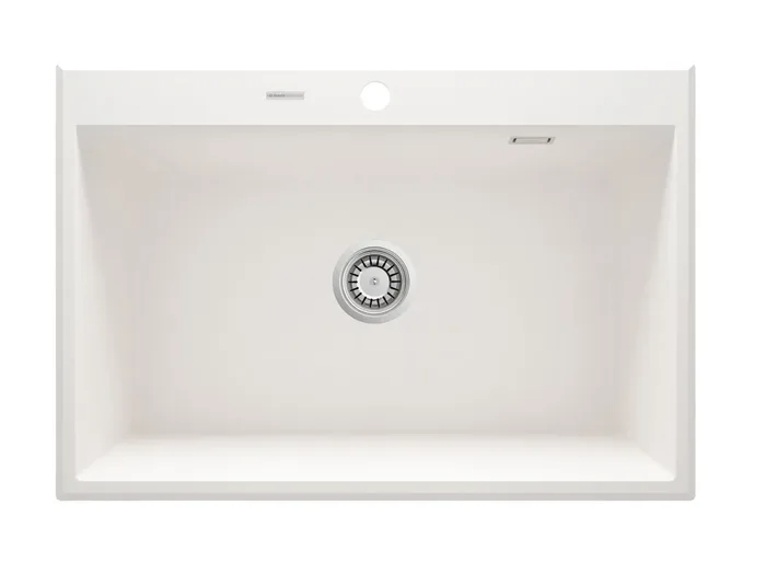Deante Eridan — Évier une cuve · 70 × 52 cm · Blanc albâtre