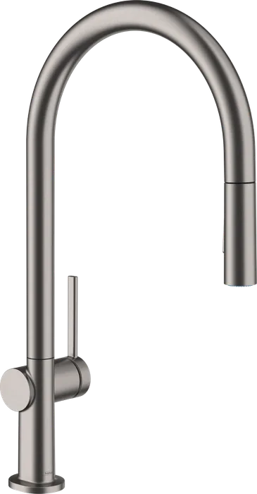 Hansgrohe Talis M54 210 — Mitigeur à bec extractible · PVD noir chromé brossé