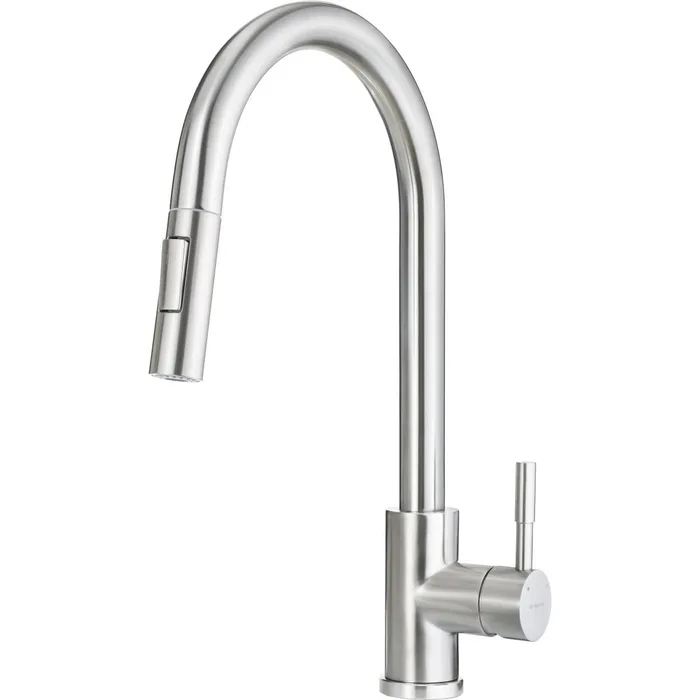 Deante Lima — Mitigeur à bec extractible · PVD inox brossé