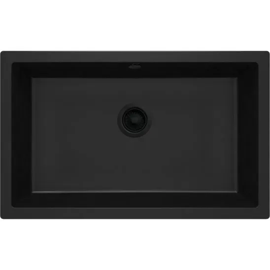 Deante Corda — Évier une cuve · 80 × 50 cm · Noir mat