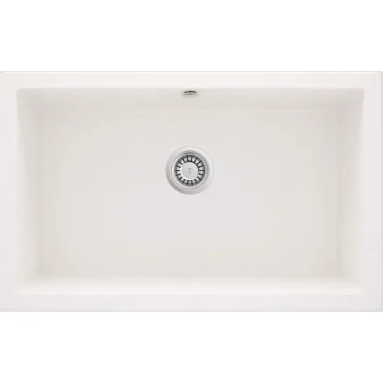 Deante Corda — Évier une cuve · 80 × 50 cm · Blanc albâtre