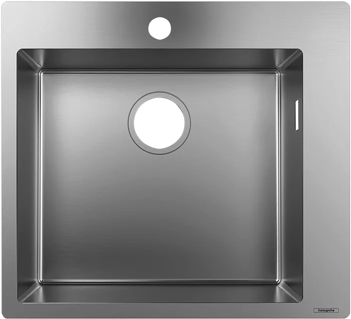 Hansgrohe S71 — Évier une cuve · 53 × 48 cm · Inox brossé