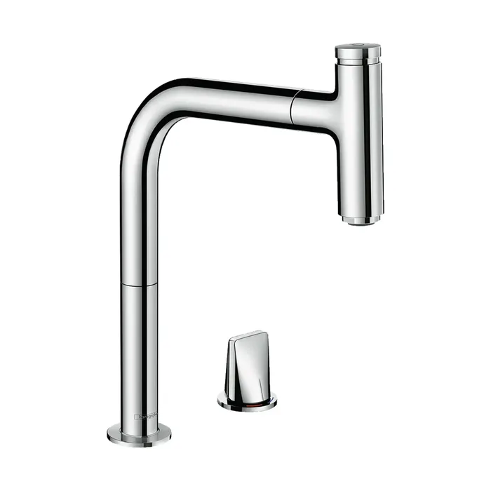 Hansgrohe Metris Select M71 200 — Mitigeur à bec extractible · Chrome