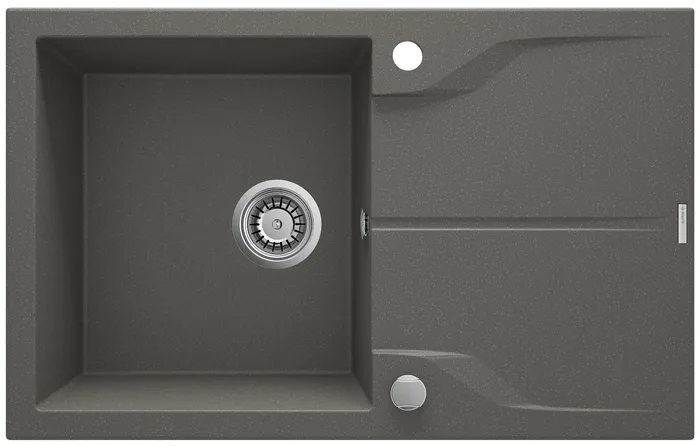 Deante Andante Flush — Évier une cuve · 78 × 49 cm · Anthracite métallisé